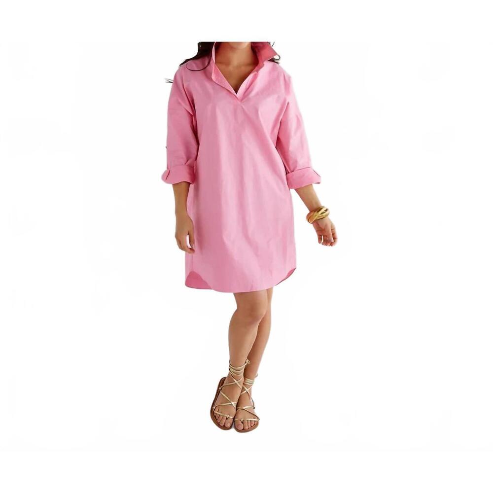 NEW CARYN LAWN preppy star dress in pink